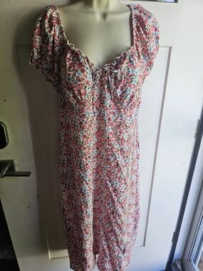No Boundaries Pink Floral Midi Dress